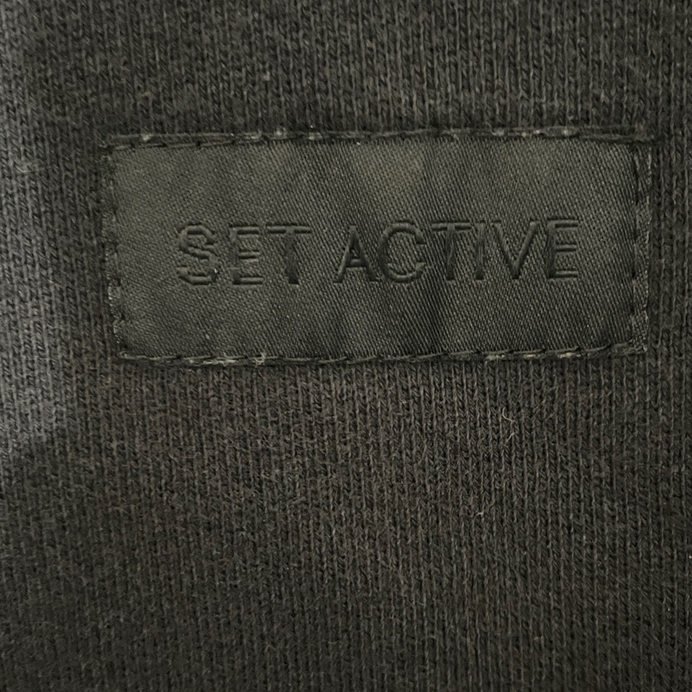 Set Active Black Half-Zip Cropped Sweatshirt Kangaroo Pocket Size Small - Picture 3 of 8